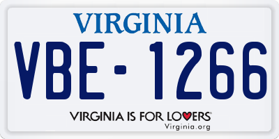 VA license plate VBE1266