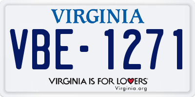 VA license plate VBE1271
