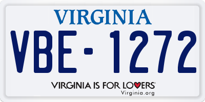 VA license plate VBE1272