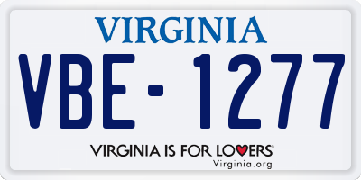 VA license plate VBE1277