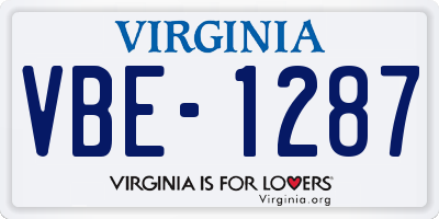 VA license plate VBE1287