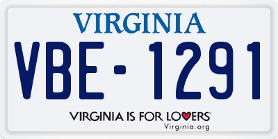 VA license plate VBE1291