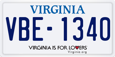 VA license plate VBE1340