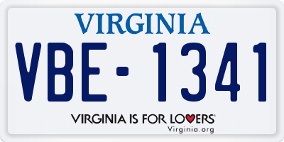 VA license plate VBE1341