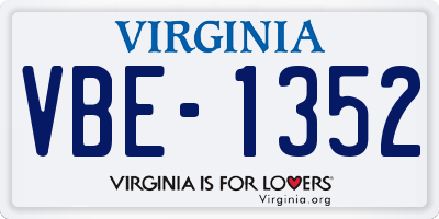 VA license plate VBE1352
