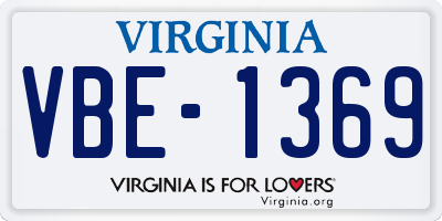 VA license plate VBE1369