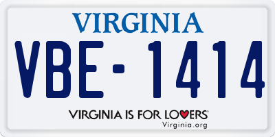 VA license plate VBE1414