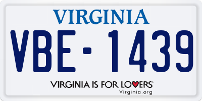 VA license plate VBE1439
