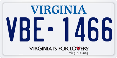 VA license plate VBE1466