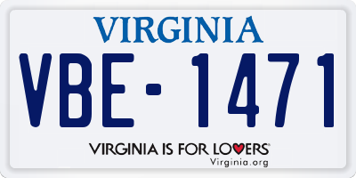 VA license plate VBE1471