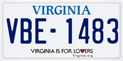VA license plate VBE1483