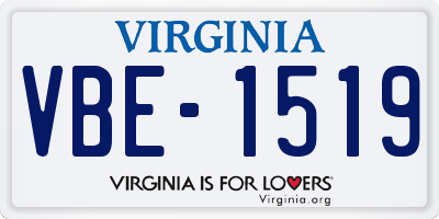 VA license plate VBE1519