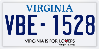 VA license plate VBE1528