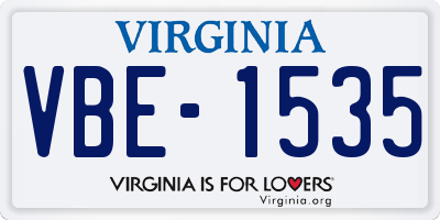VA license plate VBE1535