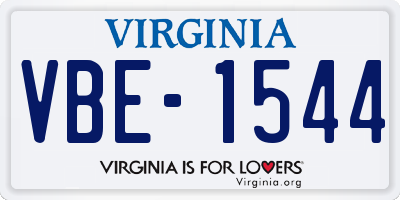 VA license plate VBE1544