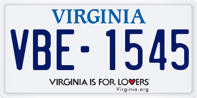 VA license plate VBE1545