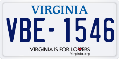 VA license plate VBE1546