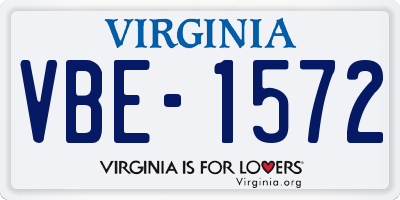 VA license plate VBE1572
