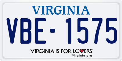 VA license plate VBE1575