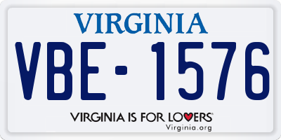 VA license plate VBE1576
