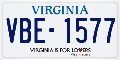 VA license plate VBE1577