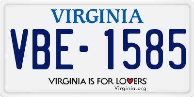 VA license plate VBE1585