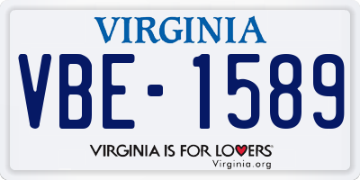 VA license plate VBE1589