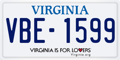 VA license plate VBE1599