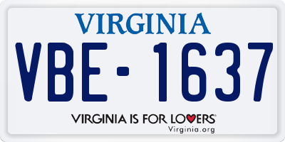 VA license plate VBE1637