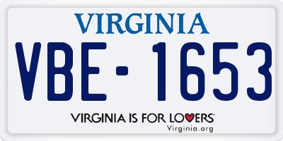 VA license plate VBE1653