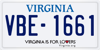 VA license plate VBE1661