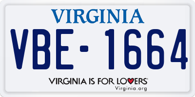 VA license plate VBE1664