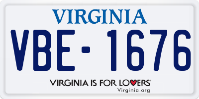 VA license plate VBE1676
