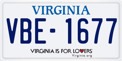 VA license plate VBE1677