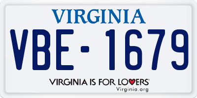 VA license plate VBE1679