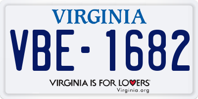 VA license plate VBE1682