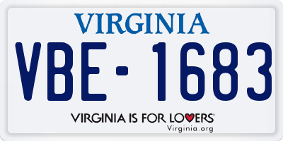 VA license plate VBE1683