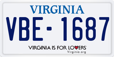 VA license plate VBE1687