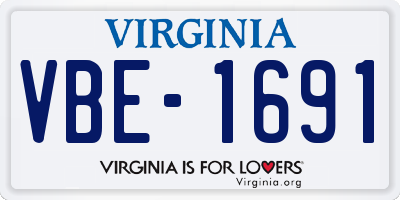 VA license plate VBE1691