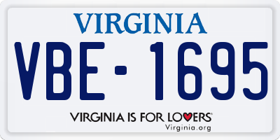 VA license plate VBE1695