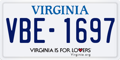 VA license plate VBE1697