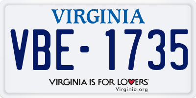 VA license plate VBE1735