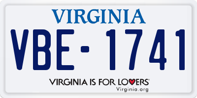 VA license plate VBE1741