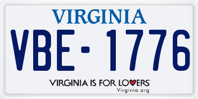 VA license plate VBE1776