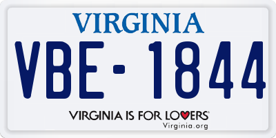 VA license plate VBE1844