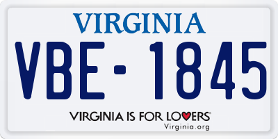 VA license plate VBE1845