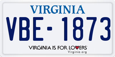 VA license plate VBE1873