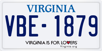 VA license plate VBE1879