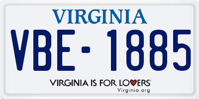 VA license plate VBE1885