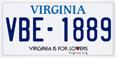VA license plate VBE1889